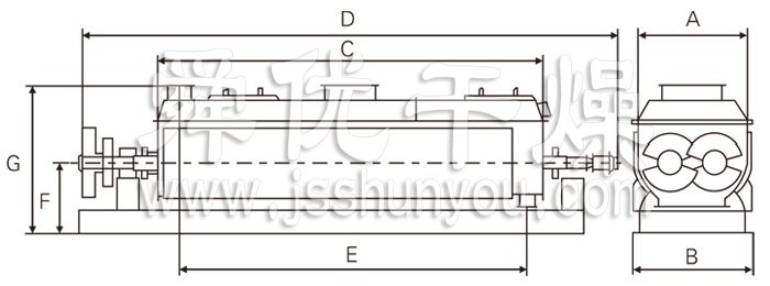 空心槳葉干燥機結(jié)構(gòu)示意圖
